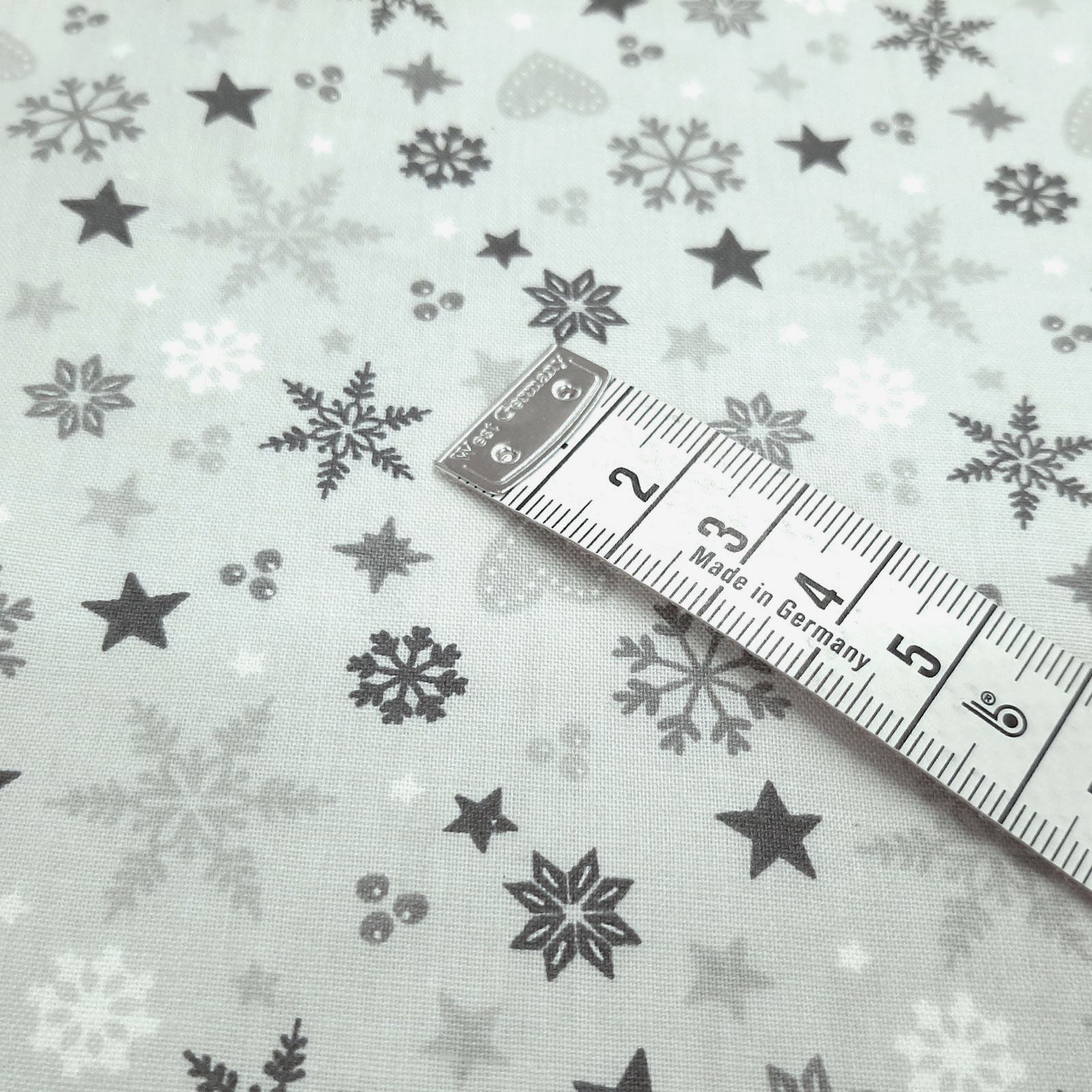 Tessuto natalizio "Christmas Time" - extra largo 160 cm – Grigio