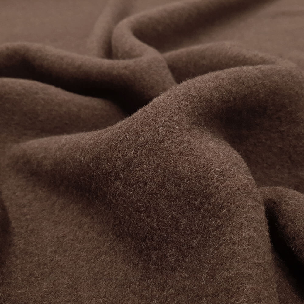 Sofia - Pile di lana merino, morbido velluto di lana -  Marrone tabacco / Beige