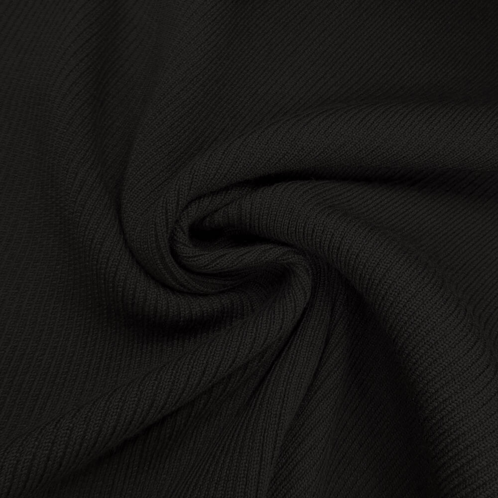 Viola - Vita lavorata a maglia - Tessuto con risvolto – Nero - al metro