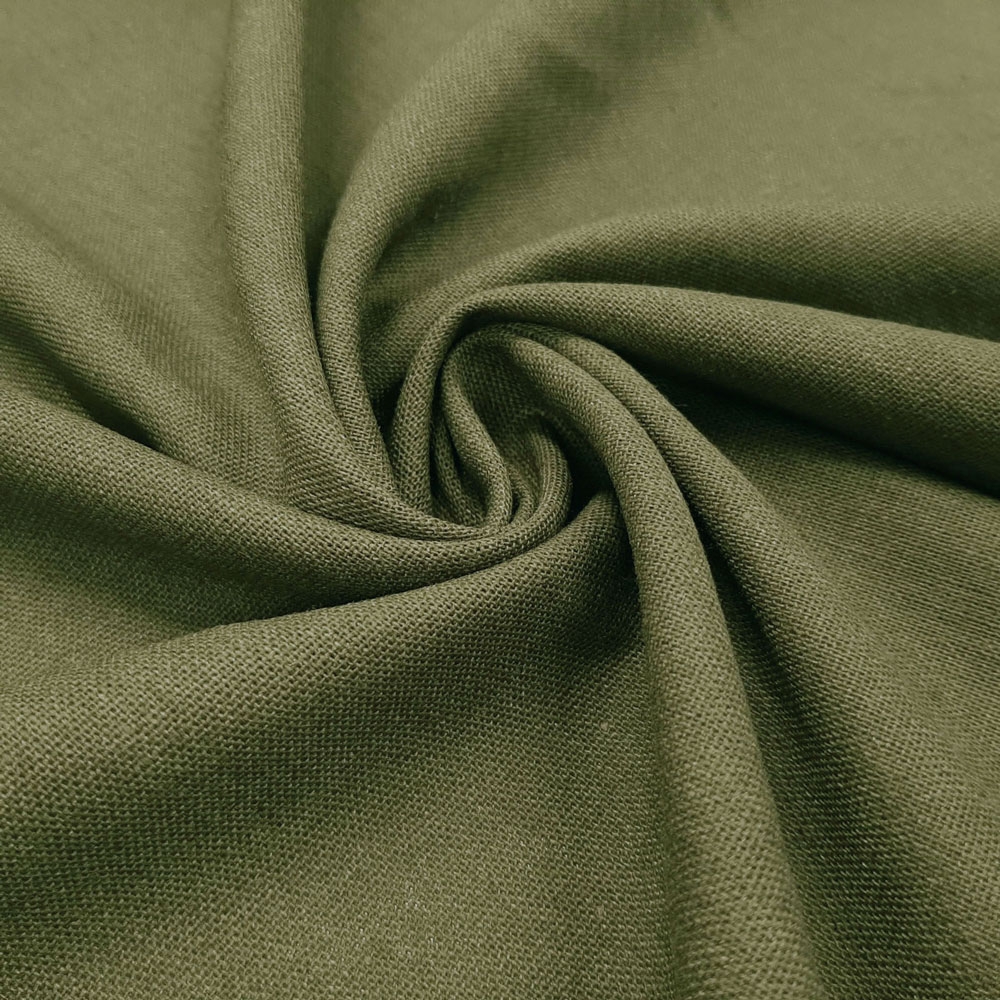Bella - tessuto naturale di cotone e lino – Olive