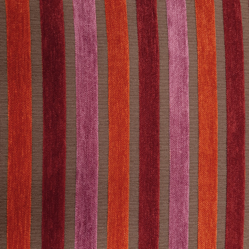 Aika - Tessuto per decorazioni e rivestimenti a righe - Taupe (Berry, Terracotta, Bordeaux)