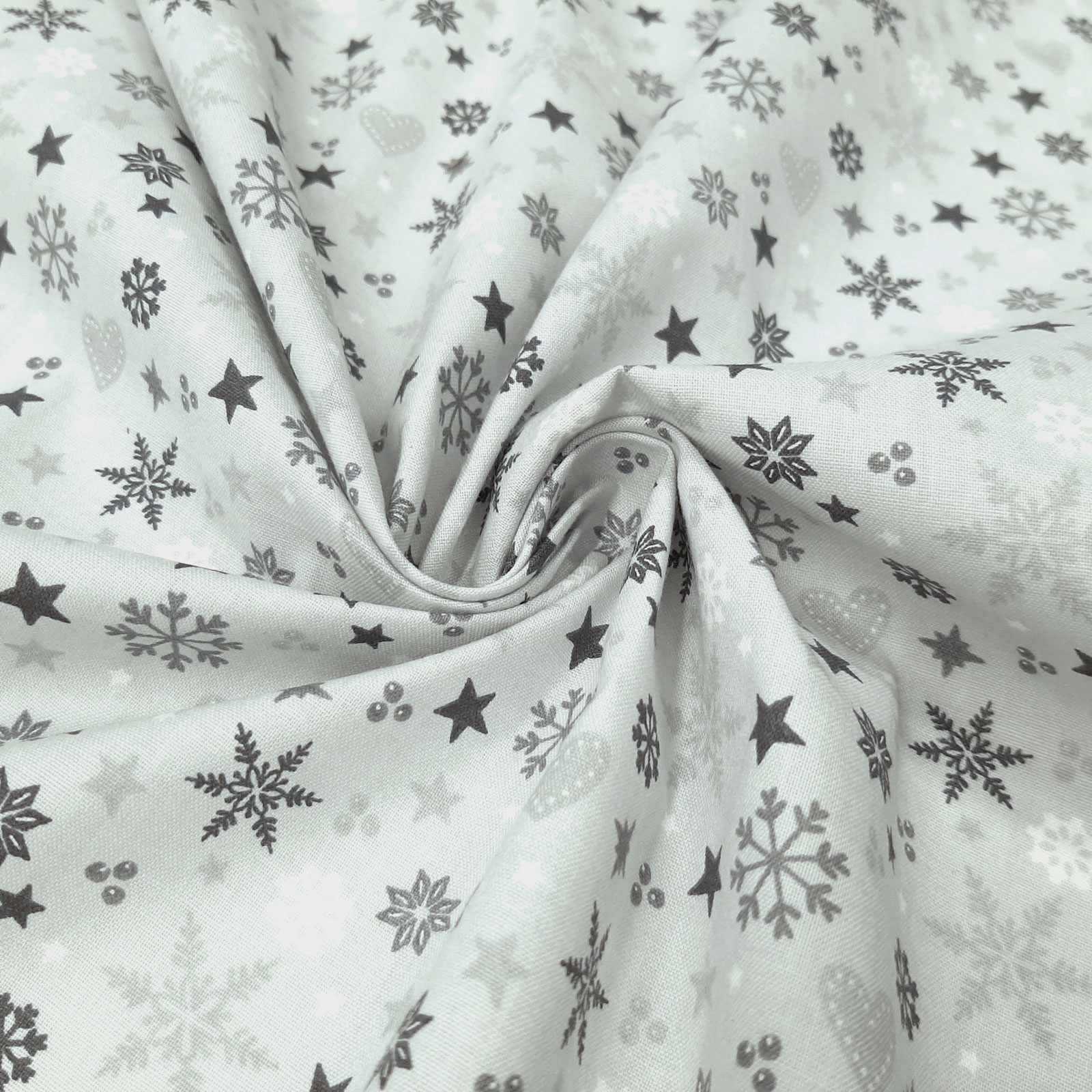 Tessuto natalizio "Christmas Time" - extra largo 160 cm – Grigio