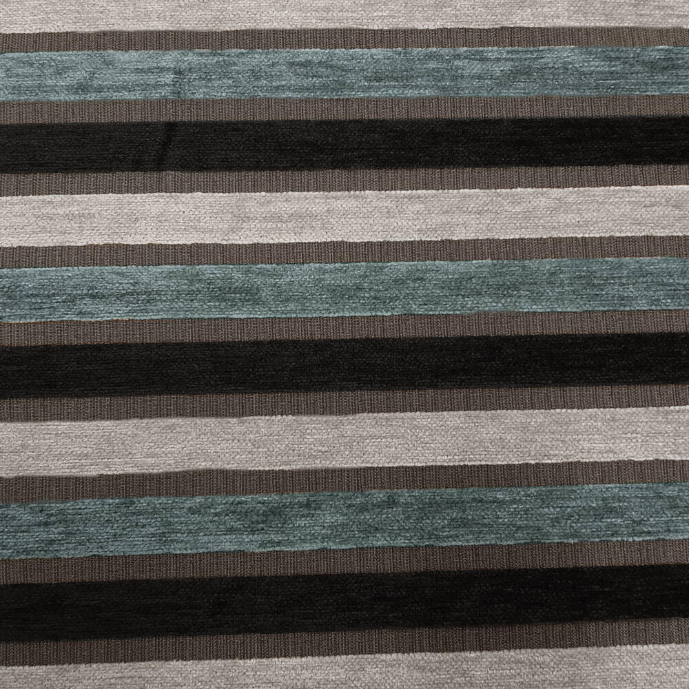 Aika - Tessuto per decorazioni e rivestimenti a righe - Antracite (Grigio chiaro, Petrolio, Nero)