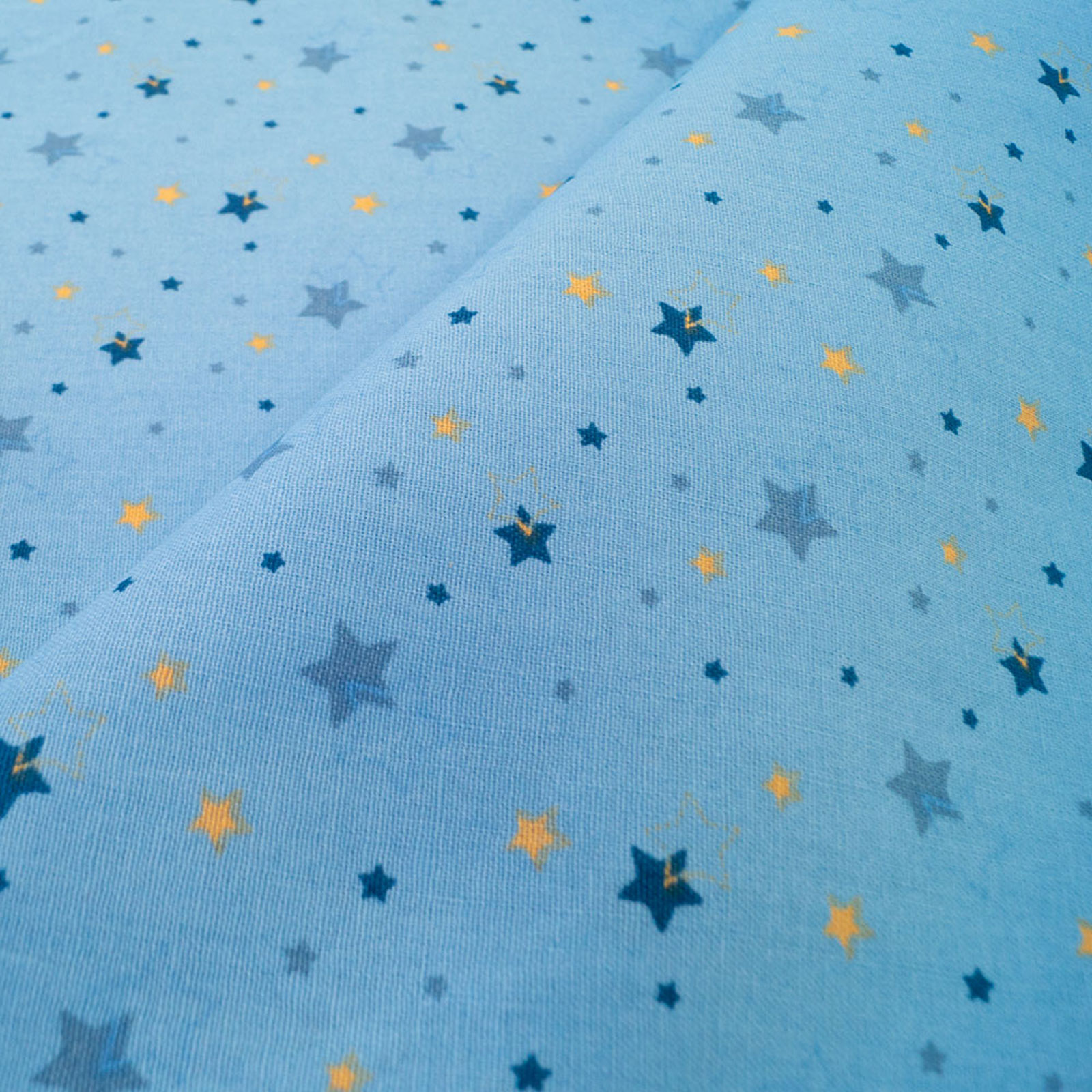 Tessuto di cotone - Cielo stellato – Celeste