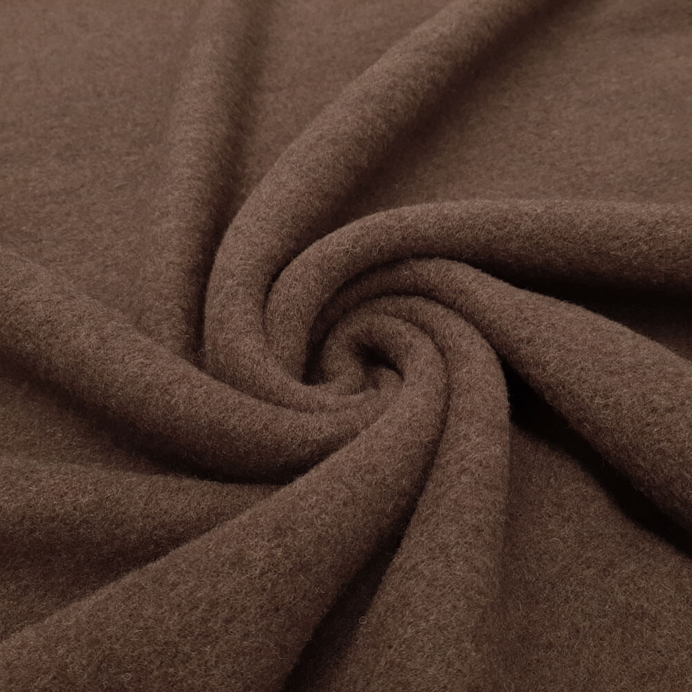 Sofia - Pile di lana merino, morbido velluto di lana -  Marrone tabacco / Beige