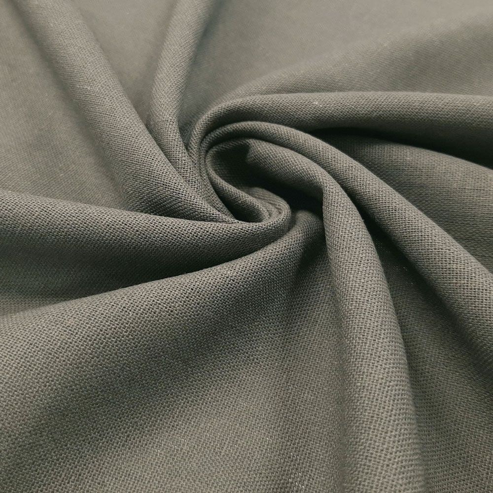 Bella - tessuto naturale di cotone e lino - Oscuro grigio