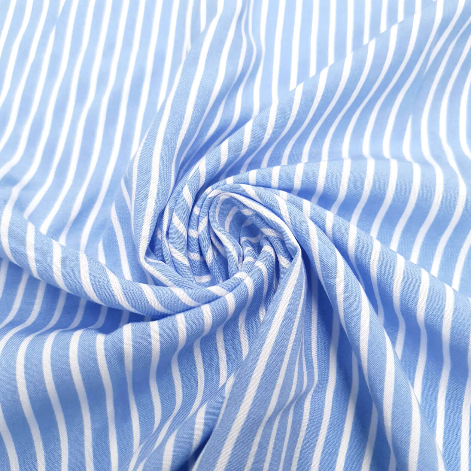 Kaito - tessuto in cotone leggero con stampa a righe - azzurro-bianco 